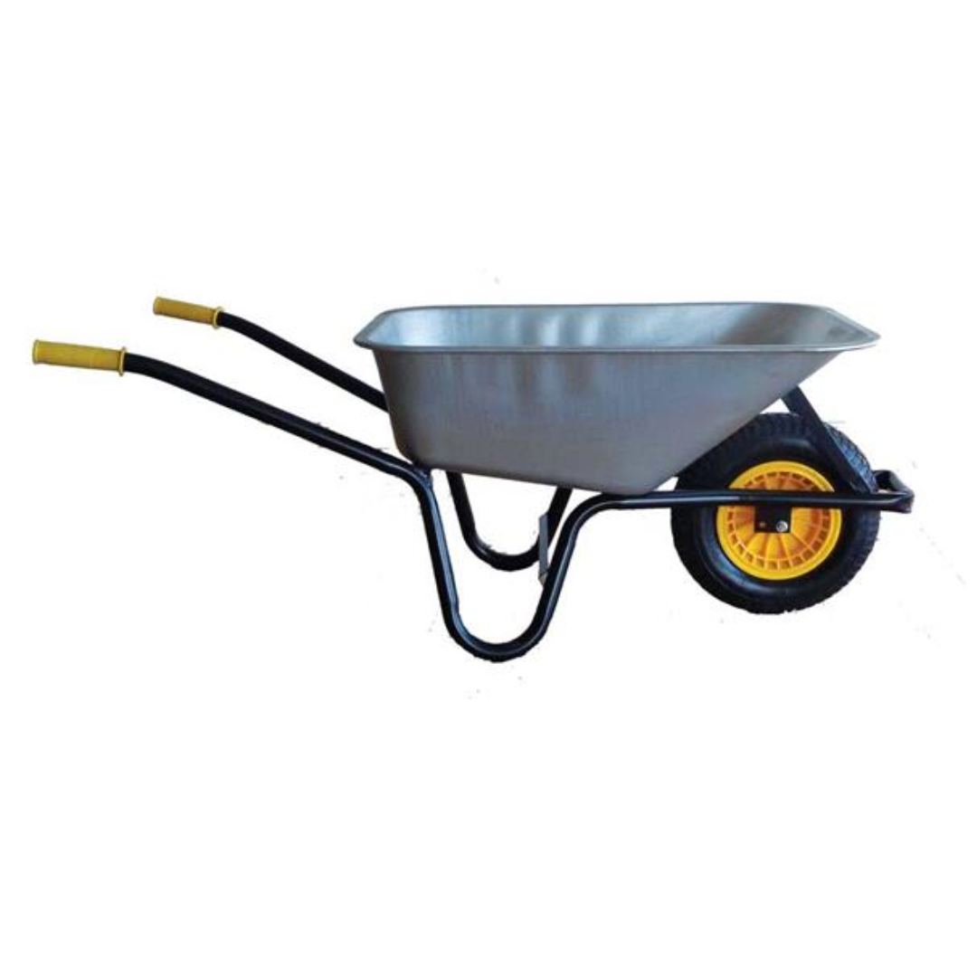 Galvanised Builders Wheelbarrow Assembled 90L – Arrabawn